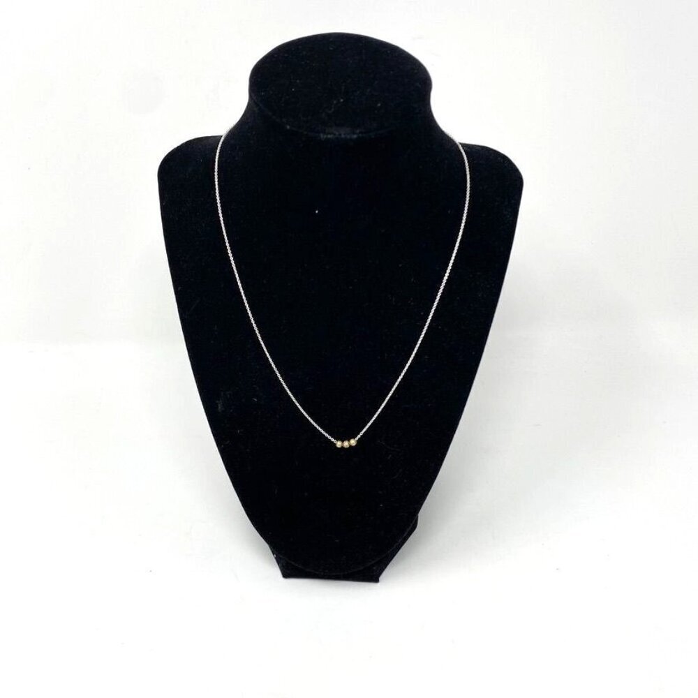 Dogeared Three Wishes Birthday Necklace Silver Chain 3 Gold Foil Balls